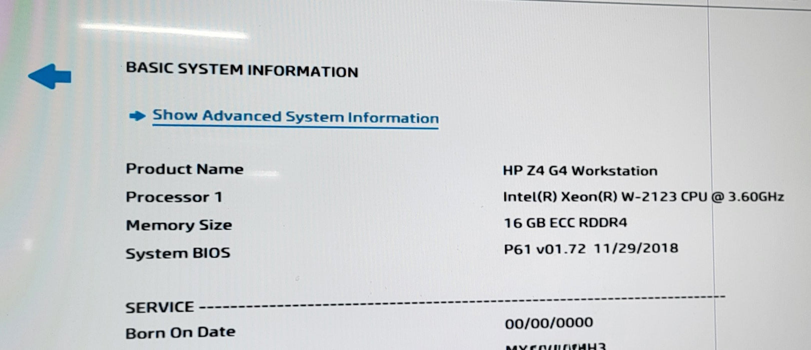 HP Z4 G4 Workstation Intel Xeon W-2123 CPU |16GB RDDR4 | No HDD