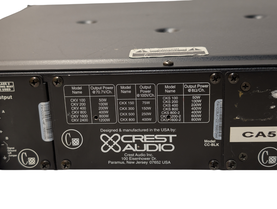 CREST Audio CKS 400 Professional Audio Power Amplifier