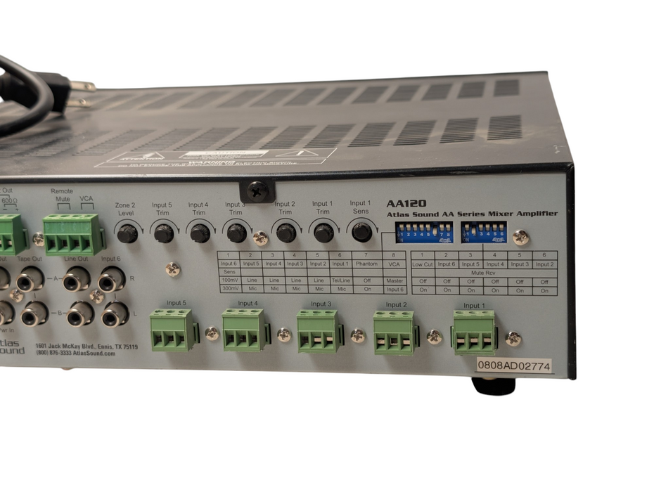 Atlas Sound AA120 PA Mixer Amplifier