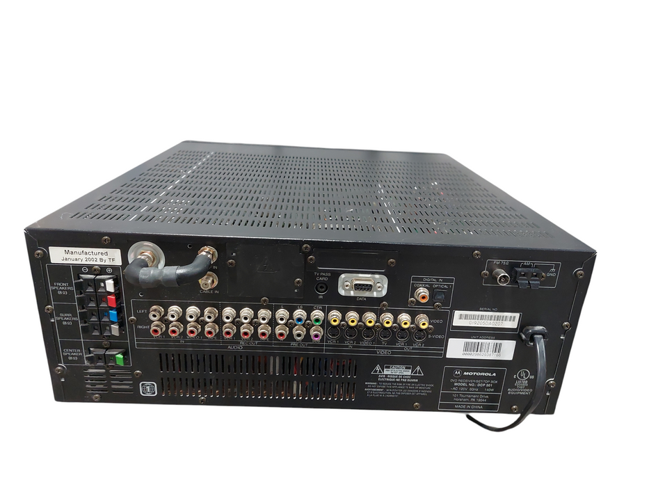 Motorola Home Theatre System Model: DCP501 DVD Receiver Set-Top Box
