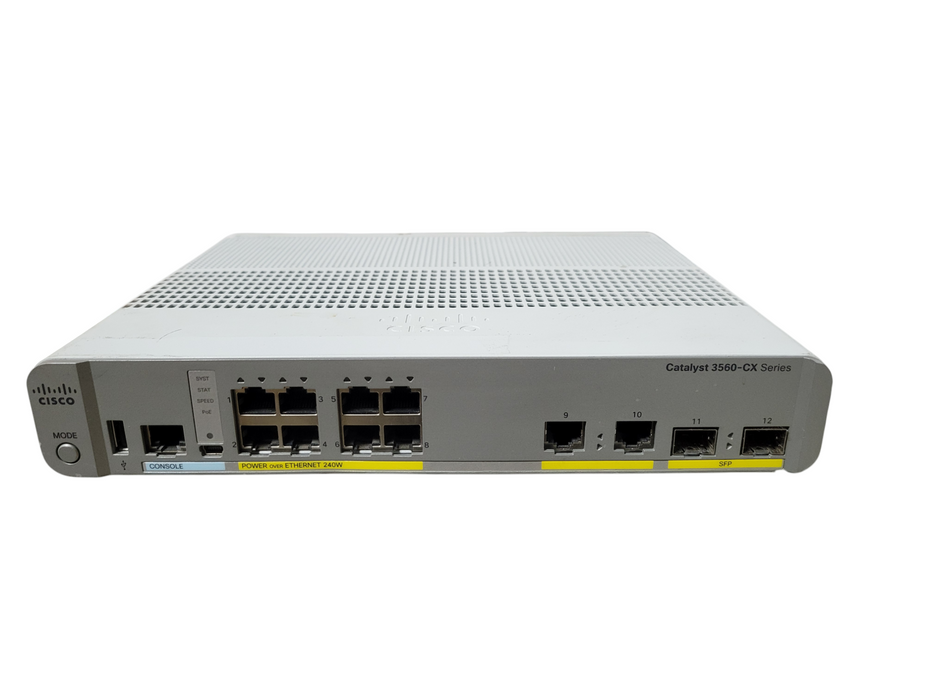 Cisco WS-C3560CX-8PC-S V03 | 8-Port Gigabit PoE+ 240W Silent Switch