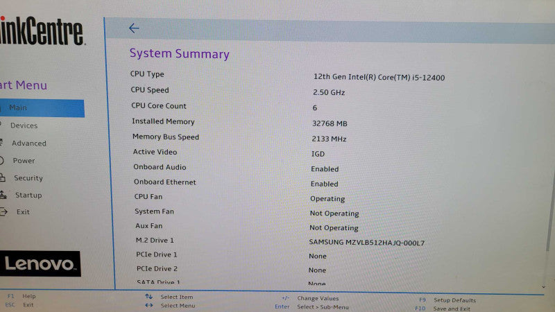 Lenovo ThinkCentre M70s Gen 3 - Core i5-12400 | 32GB RAM | 512GB NVMe %