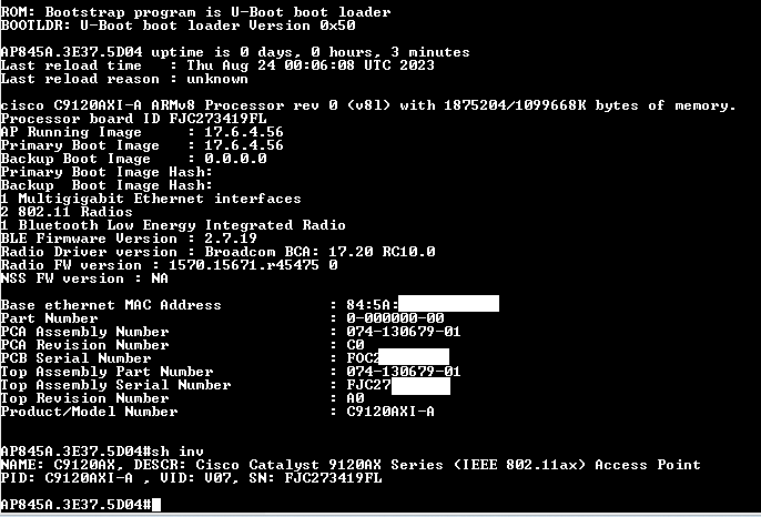 Cisco Catalyst C9120AXI Series Access Point C9120AXI-A
