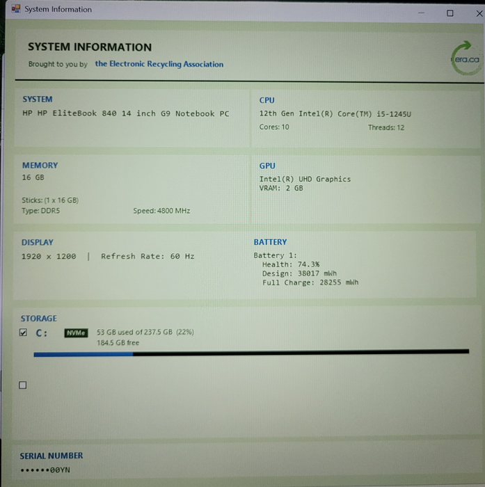 HP EliteBook 840 G9 | I5-1245U @1.60GHz 16GB DDR5 256GB NVMe 14"
