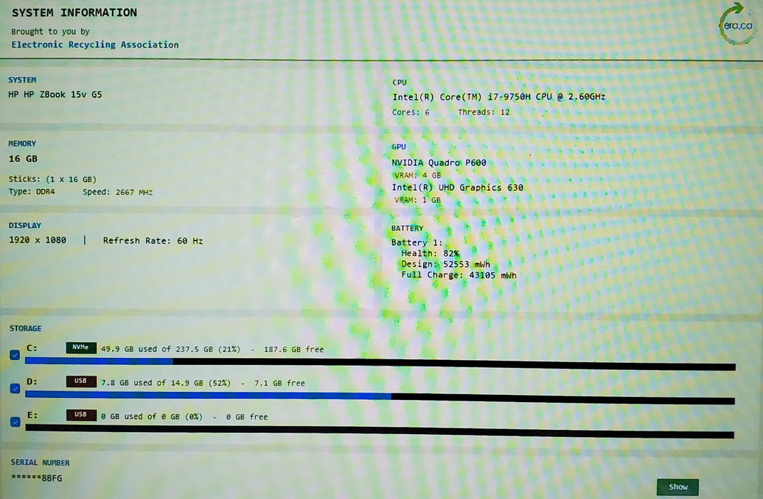 HP ZBook 15v G5 TOUCH i7-9750H QUADRO P600 4GB GPU 16GB RAM 256GB SSD