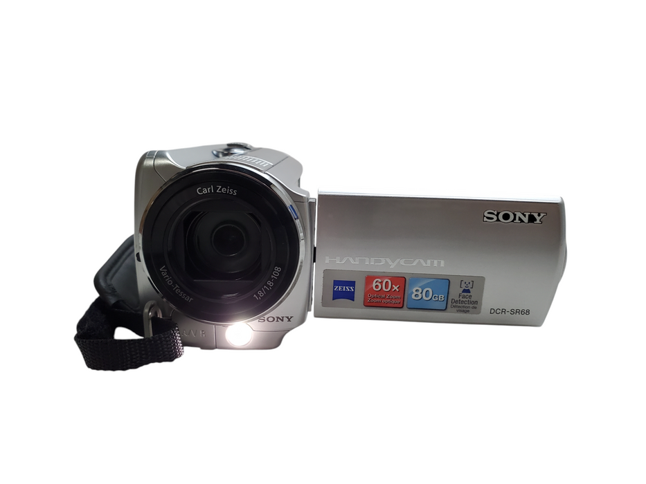 Sony DCR-SR68 Silver Digital Video Camera Recorder w/ Battery