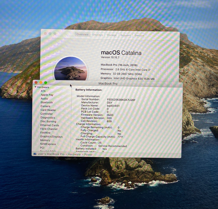Apple MacBook Pro 16" 2019 i7-9750H Radeon Pro 5500M 32GB 1TB Bat Battery READ!
