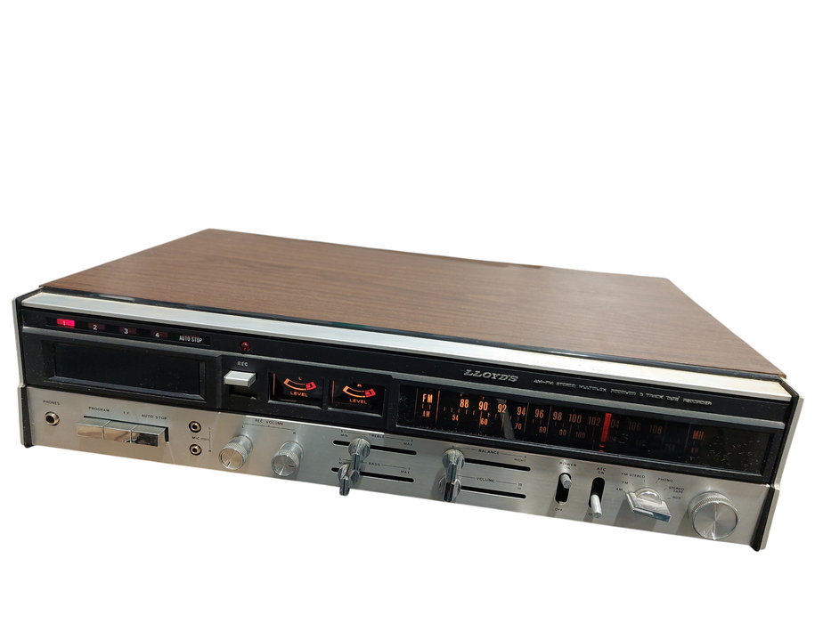 LLOYD'S am/fm Stereo Multiplex Receiver & 8-Track Tape Recorder Model: D614-07D