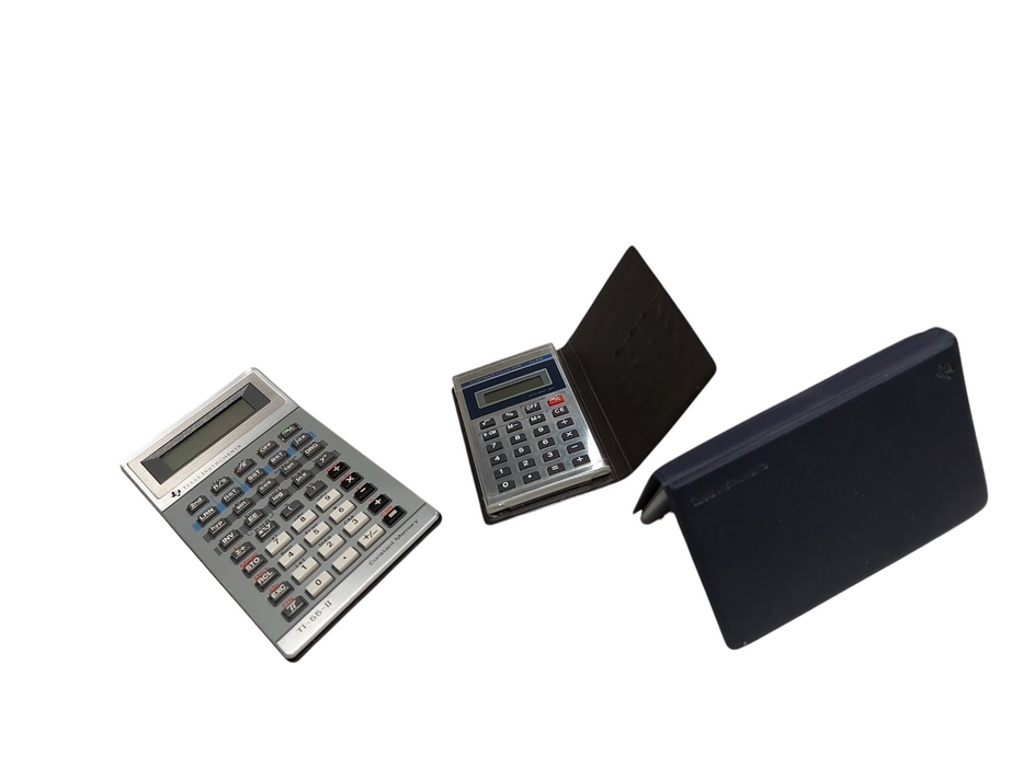 Vintage Texas Instruments Calculator Bundle TI-55-2 & phone bank & EL-838