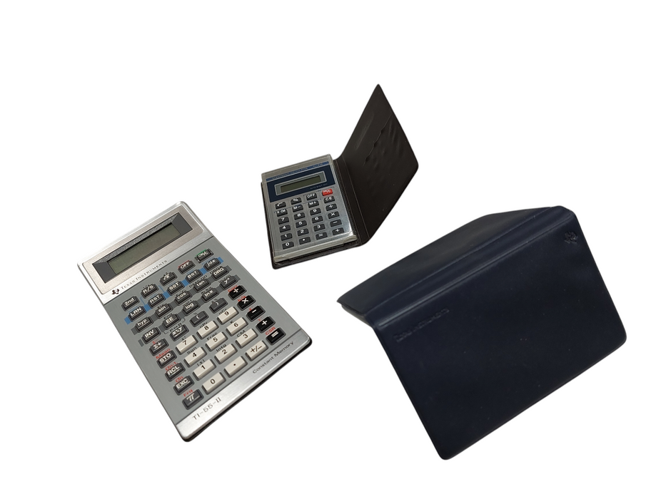 Vintage Texas Instruments Calculator Bundle TI-55-2 & phone bank & EL-838