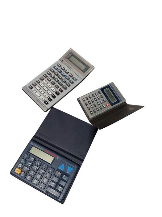 Vintage Texas Instruments Calculator Bundle TI-55-2 & phone bank & EL-838