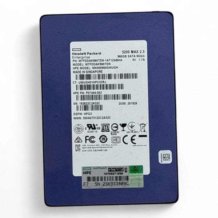 HPE MK000960GWUGH 960GB 2.5" 6Gb/s Mixed Use SATA SSD