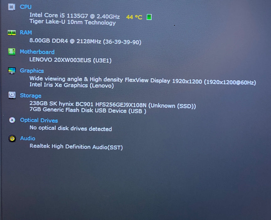 Lenovo ThinkPad X1 Carbon Gen 9 Intel Core i5-1135G7 8GB RAM 256GB SSD