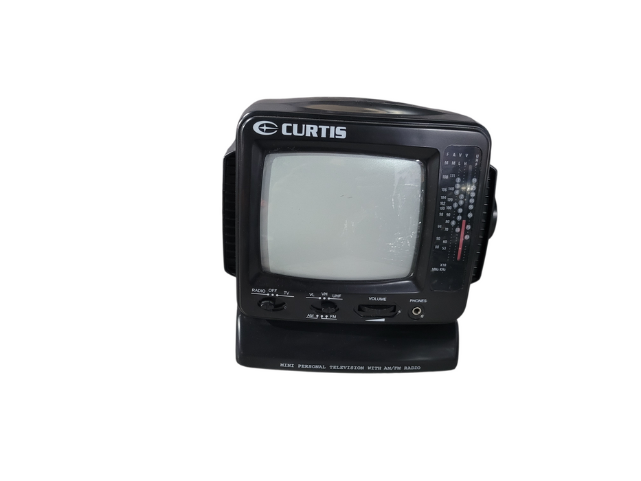 Curtis RT068K 5” Portable B&W TV AM/FM Radio Retro Compact Travel Television