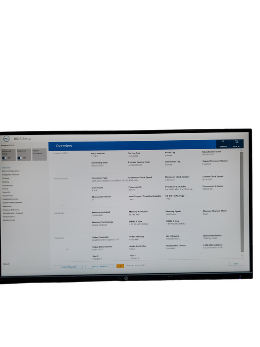 Dell Inspiron 3910 Desktop 16GB Core™ i7-12700 4.40GHz  NO-HDD/SSD
