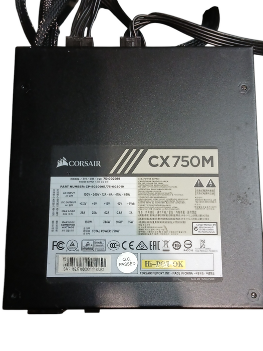 Corsair CX750M 750W Semi-Modular 80PLUS Bronze Power Supply
