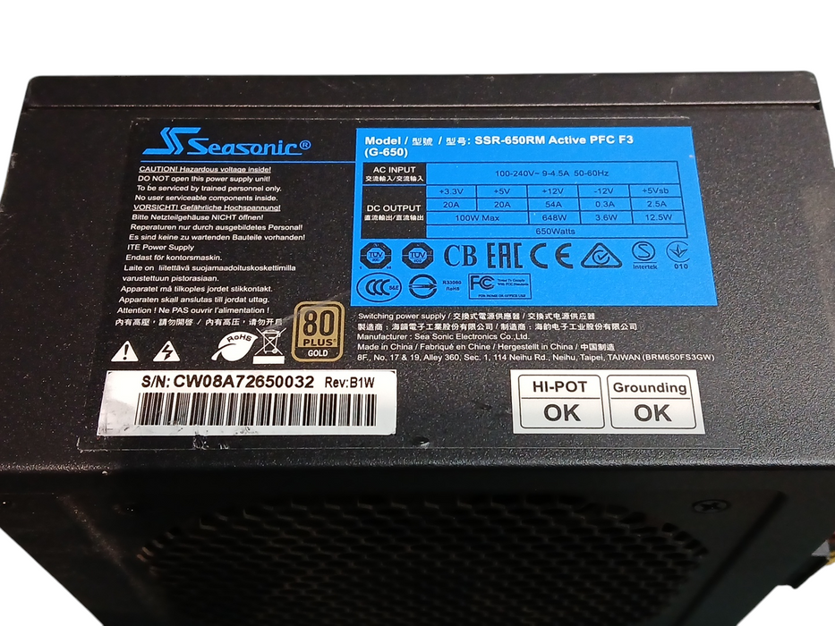 SeaSonic G Series SSR-650RM 650W 80PLUS Gold Semi-Modular Power Supply