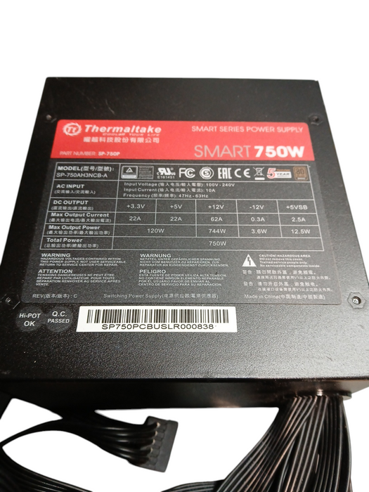 ThermalTake Smart 750W 80PLUS Bronze Non-Modular Power Supply