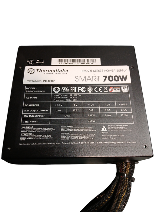 ThermalTake SPD-700AH2NKW 700W 80PLUS White Non-Modular Power Supply