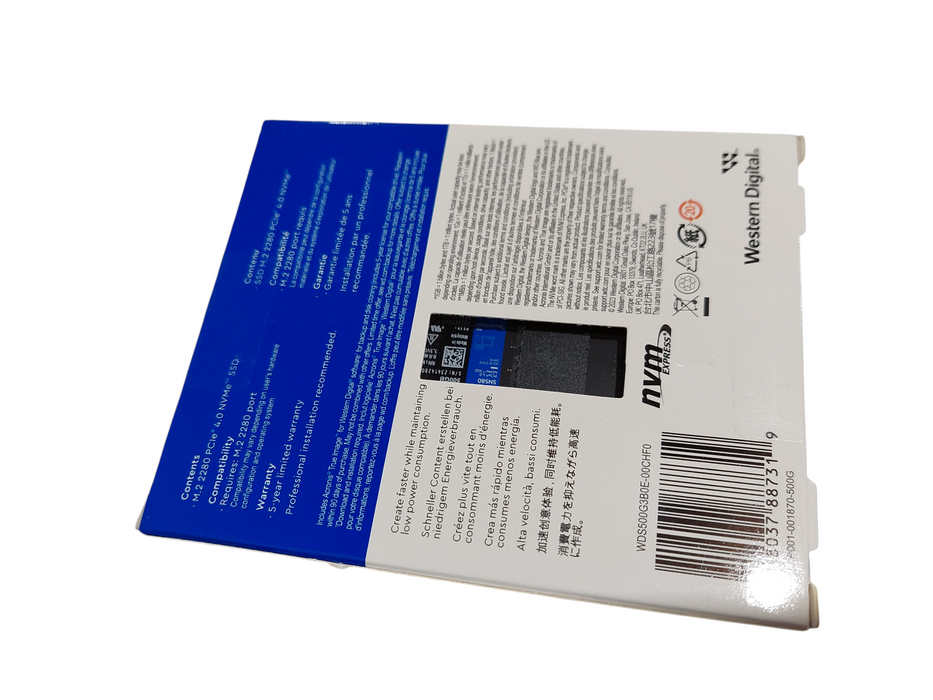 WD Blue 500GB SN580 NVMe SSD