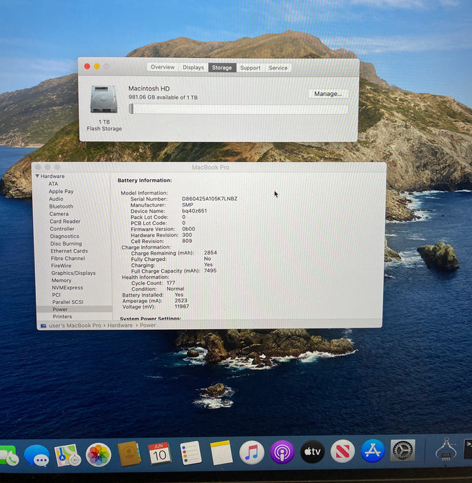 Apple MacBook Pro 16" 2019 i7-9750H Radeon Pro 5500M GPU 32GB TAM 1TB SSD READ
