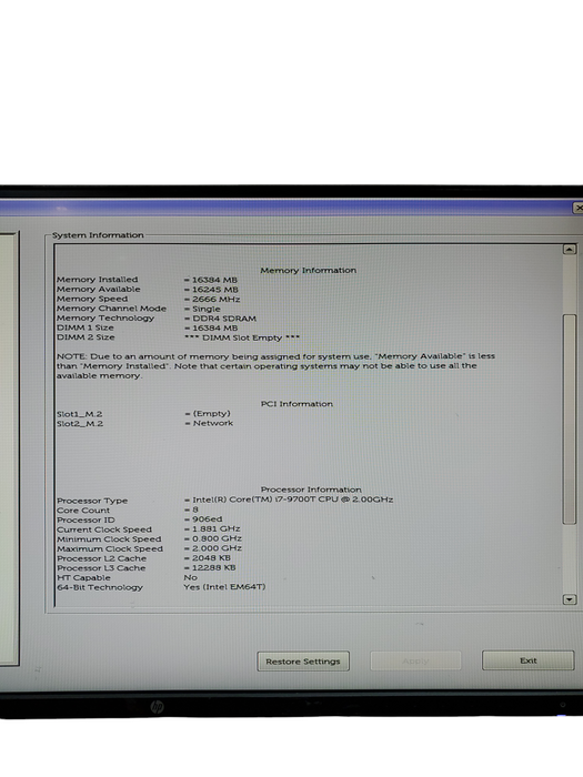 Dell OptiPlex 7070 USFF Intel Core i7-9700T 16GB RAM NO-HDD/SSD