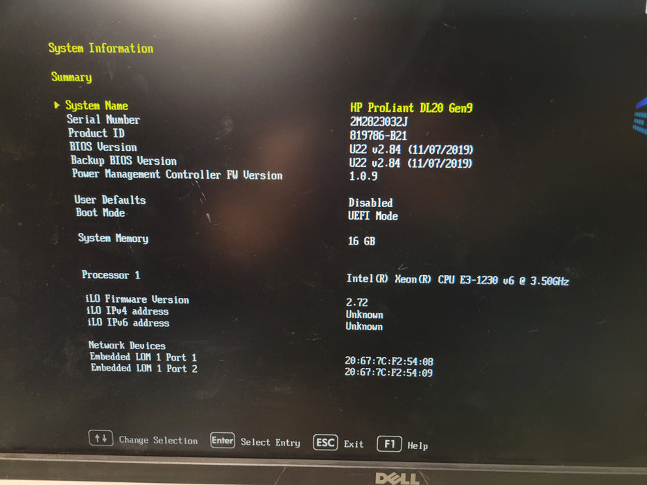 HPE ProLiant DL20 Gen9 - Xeon E3-1230 v6 16GB DDR4 NO HDD B140i 2x550W PSU