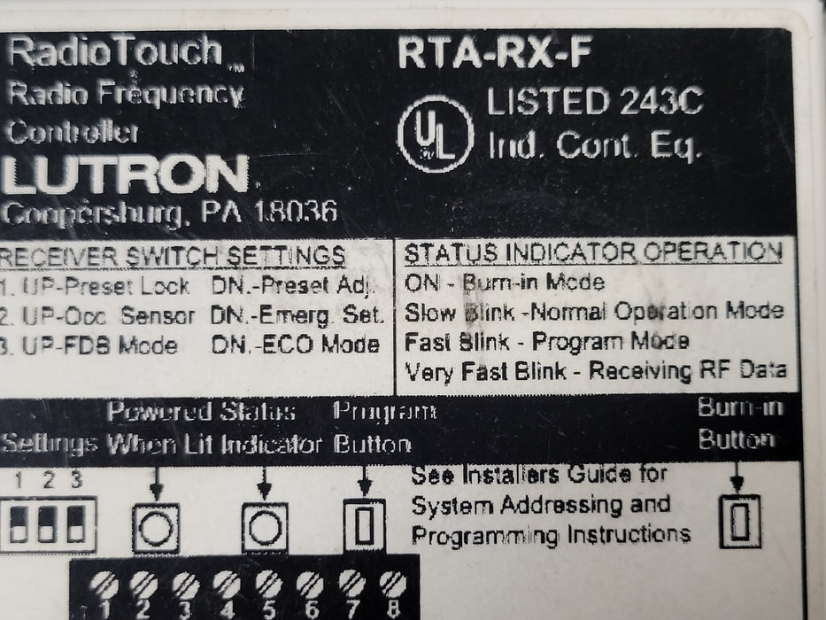Lutron Radio Touch system w/ Case and transmitter, Receiver, and switches, READ