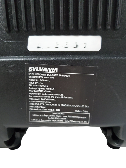 Sylvania 8" Bluetooth Tailgate Speaker