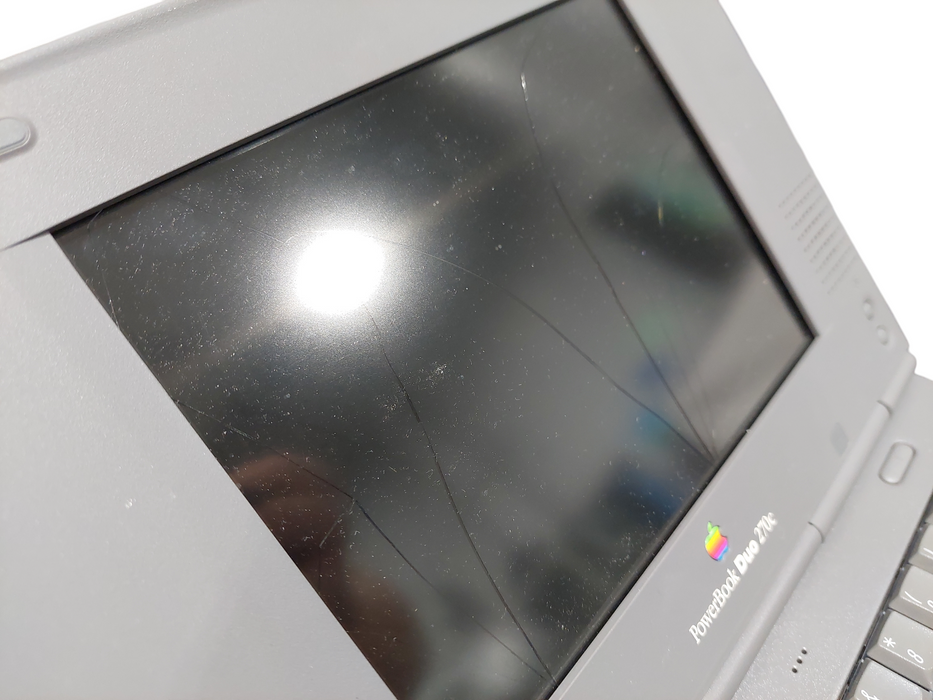 Vintage Macintosh Powerbook Duo 270C ( Parts ) No HDD, Broken Cracked Screen