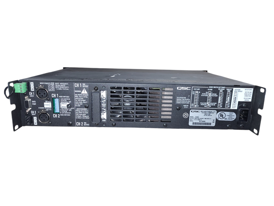 QSC CX302V 2 Channel 70V Professional Power Amplifier 300WPC