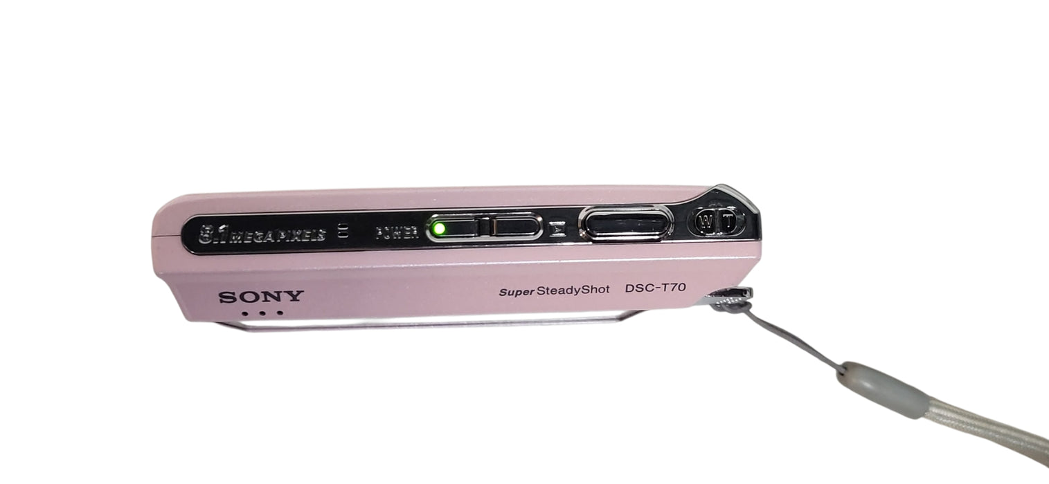 Sony Cyber Shot DSC-T70 Digital Camera 8.1MP 3x Optical Zoom Built-in Flash Pink
