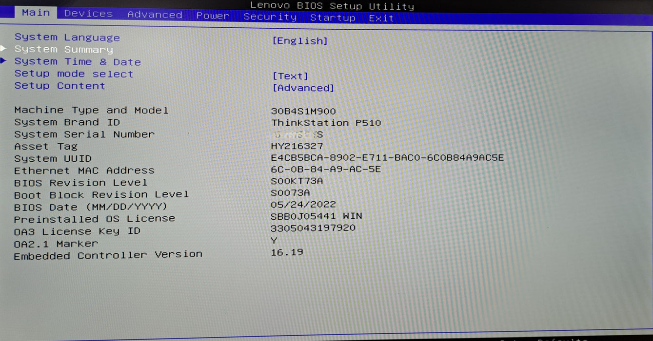 Lenovo ThinkStation P510 | Xeon E5-1650 v4 @3.60GHz, 16GB DDR4, K2200, No HDD's