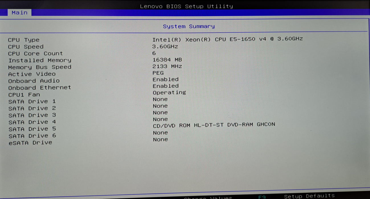 Lenovo ThinkStation P510 | Xeon E5-1650 v4 @3.60GHz, 16GB DDR4, K2200, No HDD's