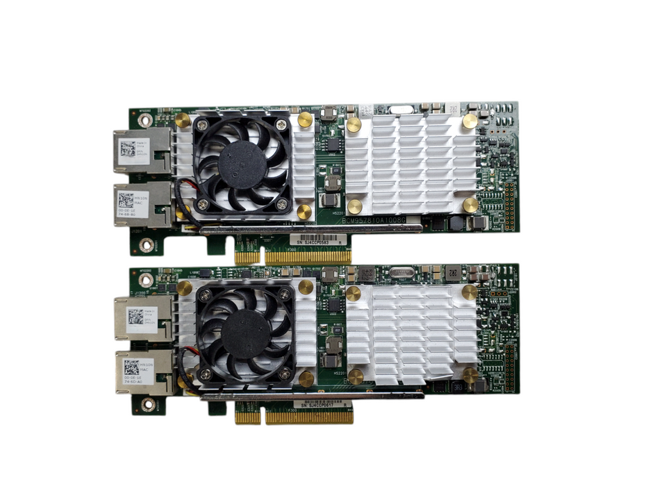 Lot 2x Dell Broadcom 0HN10N Dual-Port 10Gbe Ethernet PCIe Network Adapter