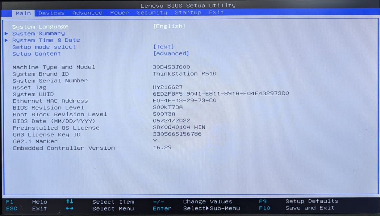 Lenovo ThinkStation P510 Workstation, Xeon E5-1650v4, 16GB DDR4, K2200, 490W PSU