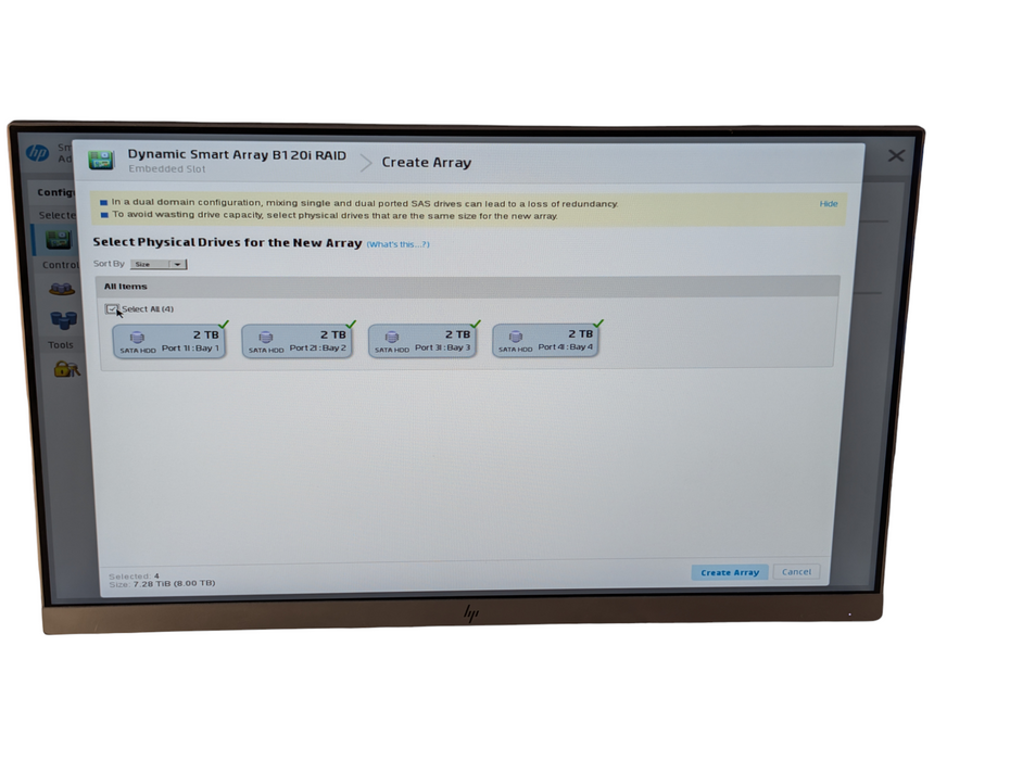 HP ProLiant MicroServer Gen8 Intel Pentium G2020T 8GB RAM 4x 2TB HDDs