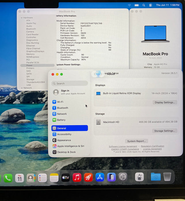 Apple MacBook Pro 14" 2023 M2 Pro 16GB RAM 512GB SSD No Power Adapter