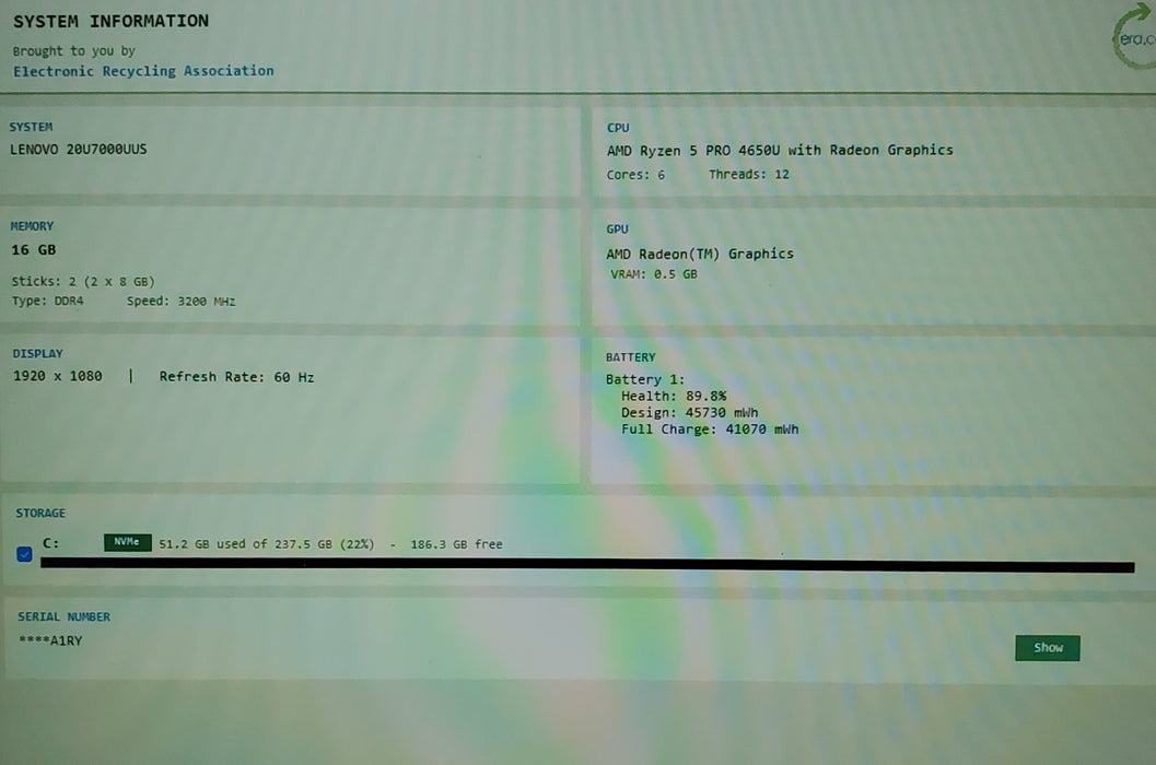 Lenovo ThinkPad L15 Gen 1 Ryzen 5 PRO 4650U 16GB DDR4 256GB NVMe