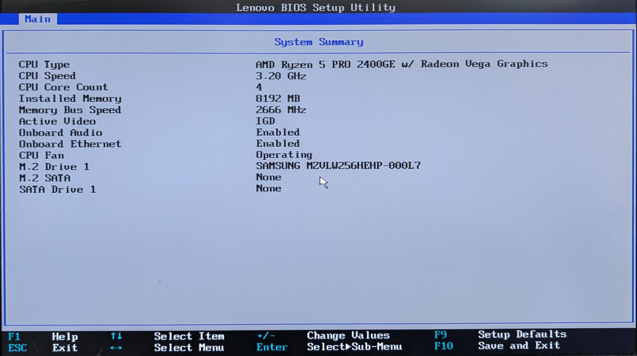Lenovo ThinkCentre M715q, Ryzen 5 PRO 2400GE, 8GB DDR4, 256GB NVMe, 65W PSU