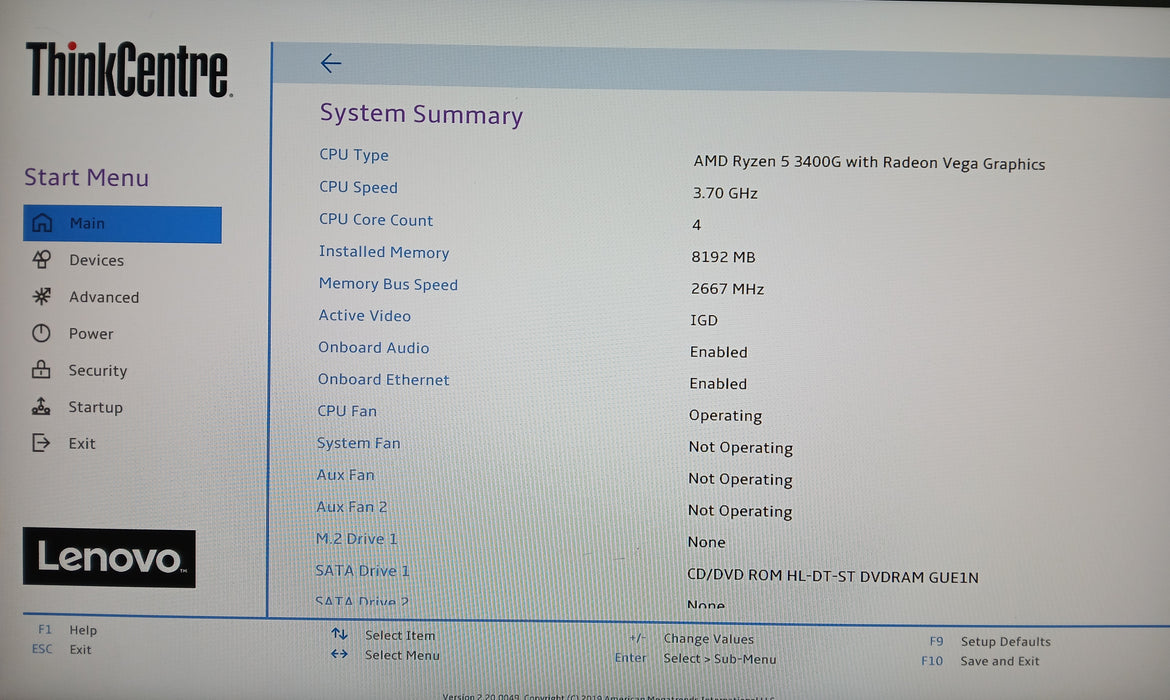 Lenovo ThinkCentre M75s-1 w/ Ryzen 5 3400G 8GB RAM No HDD/SSD/NVME Qty*