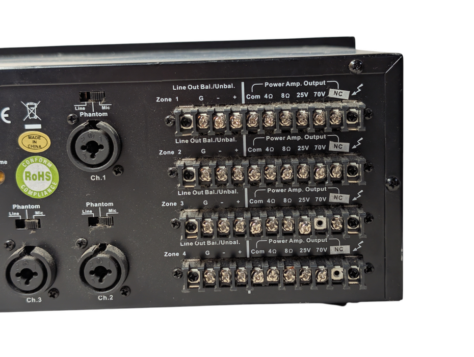 Speco Technologies PL200M 5x4 Multi Zone PA Audio Amplifier