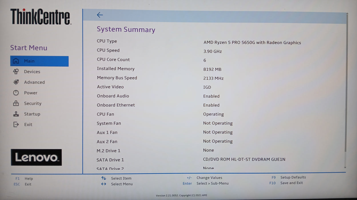 Lenovo ThinkCentre M75s Gen 2 w/ Ryzen 5 Pro 5650G 8GB RAM No HDD/SSD/NVME