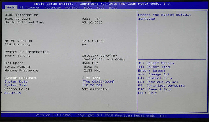 Custom PC/ASUS PRIME H310M-C, i3-8100 3.60GHz, 8GB DDR4, 1TB HDD