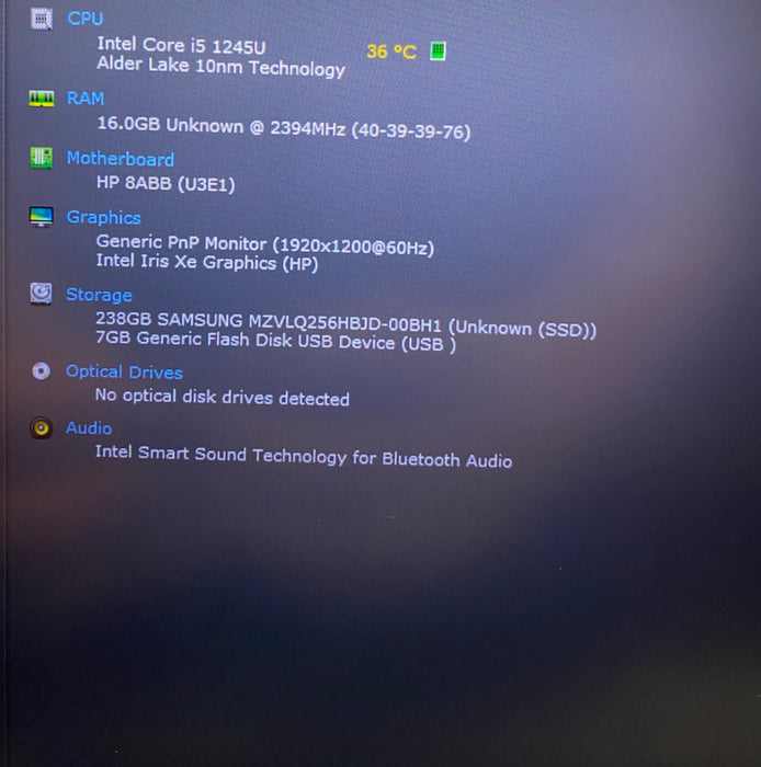 HP EliteBook 840 14 G9 i5-1245U 1.60GHz 16GB RAM 256GB SSD No Power Adapter READ
