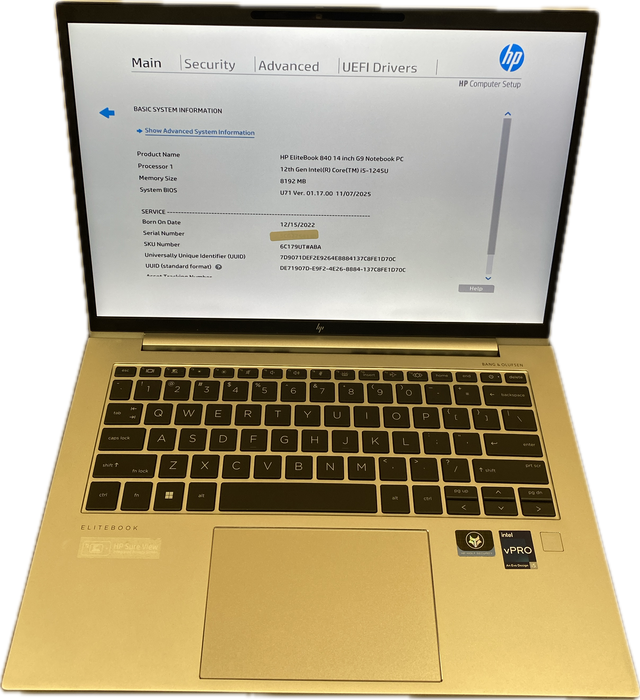 HP EliteBook 840 14 G9 i5-1245U 8GB RAM Bad Keyboard For Parts/Repair READ!