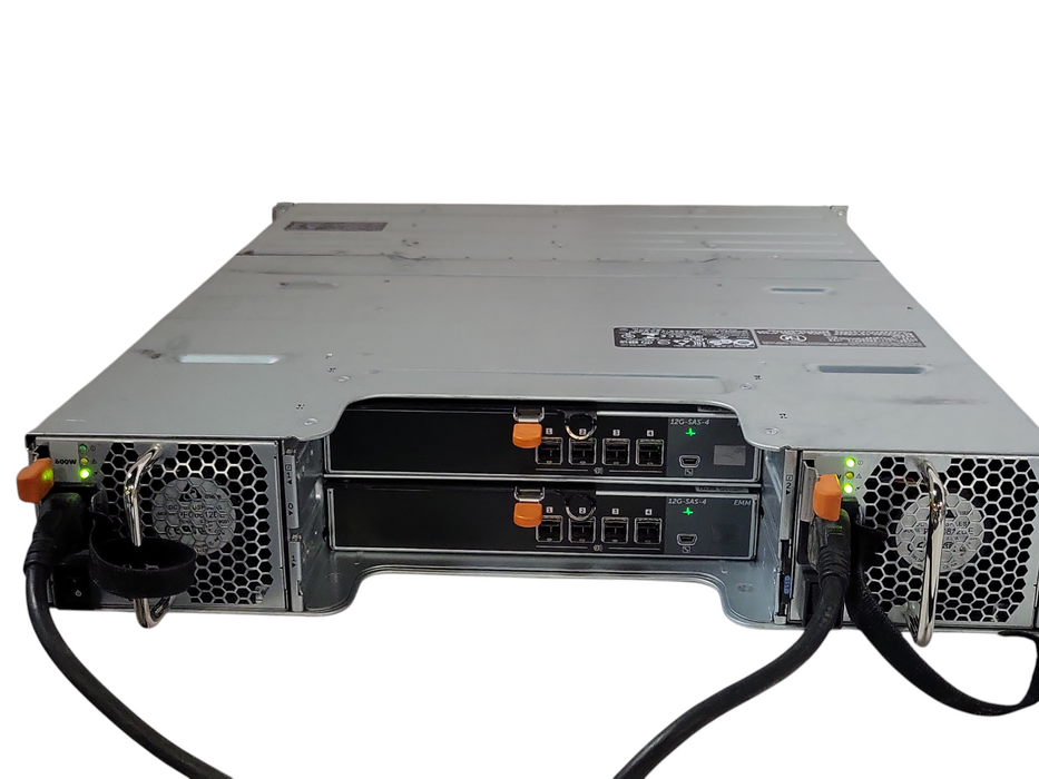 Dell PowerVault Storage MD1400 w/ 2x 12G-SAS-4 Controllers 2x 600W PSUs NO HDDs