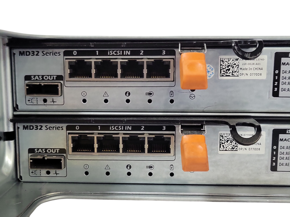 Dell PowerVault MD3200i storage array 2x MD32 iSCSI Controllers 2x 600w, READ