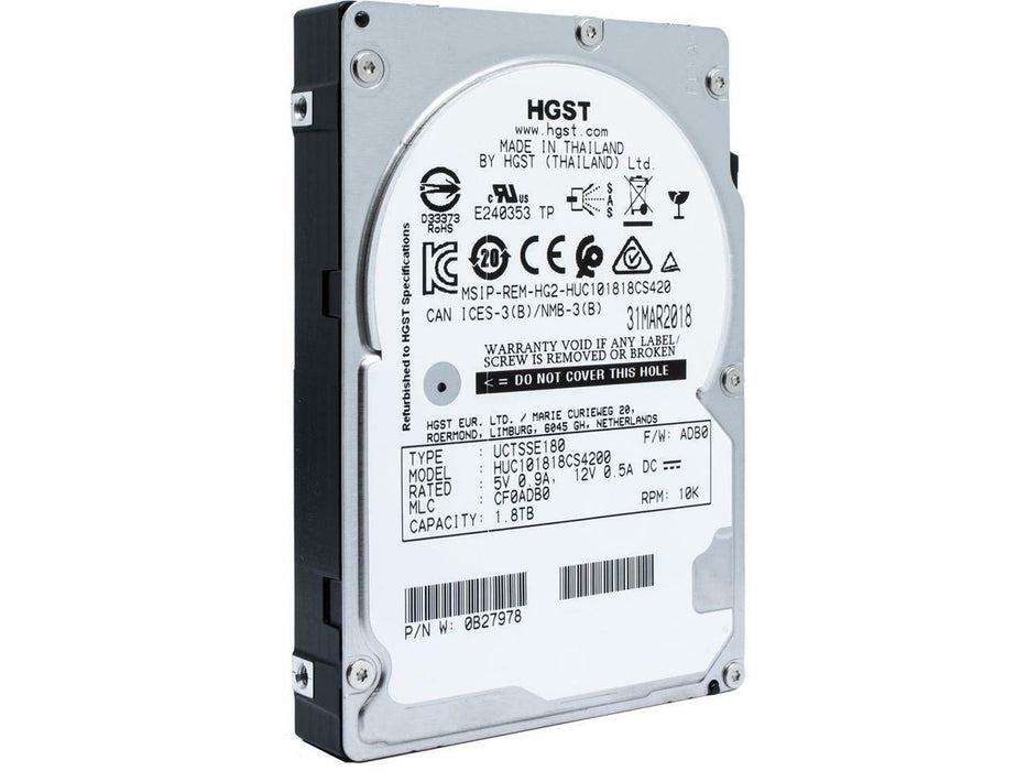 1.8TB SAS 2.5" 15mm 10k RPM 12Gb/s Enterprise HDD - Assorted brands