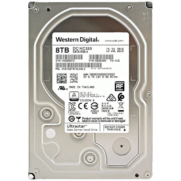 Western Digital 8TB 3.5" HDD WD80EDAZ-11TA3A0 P/N: 2W10445 100% Health